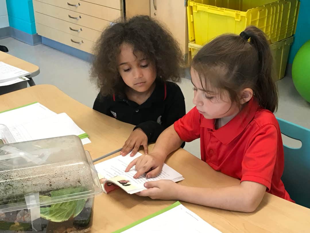 Students read together