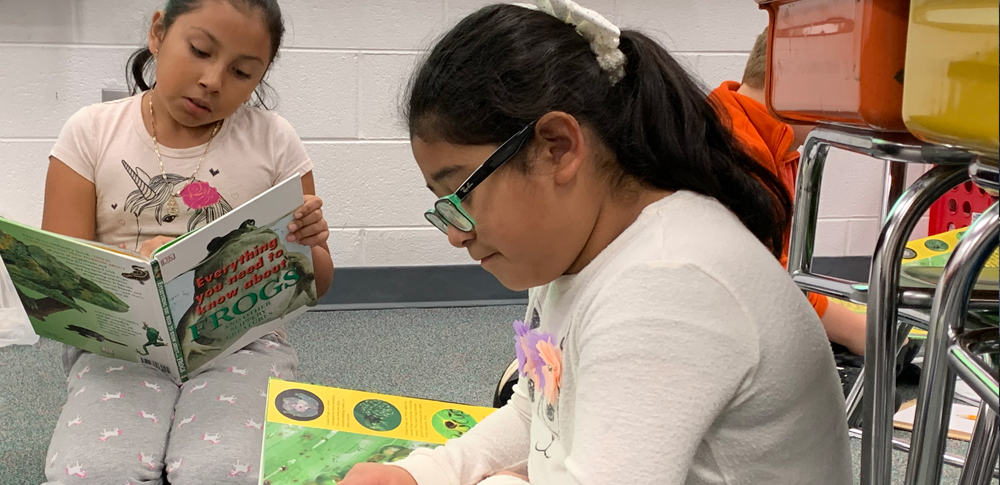 Students read together
